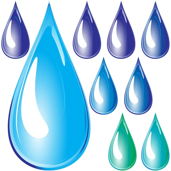 Set of water drops — Stock Vector