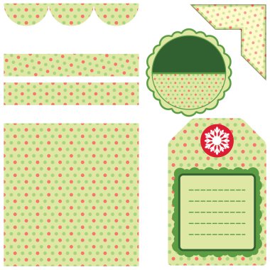 Set of green design elements clipart