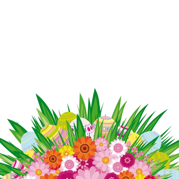 Floral φόντο με τα αυγά του Πάσχα — Διανυσματικό Αρχείο