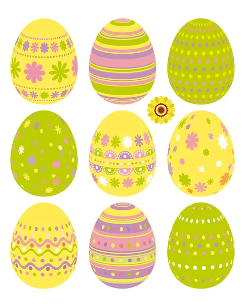 Sada velikonočních vajec — Stockový vektor