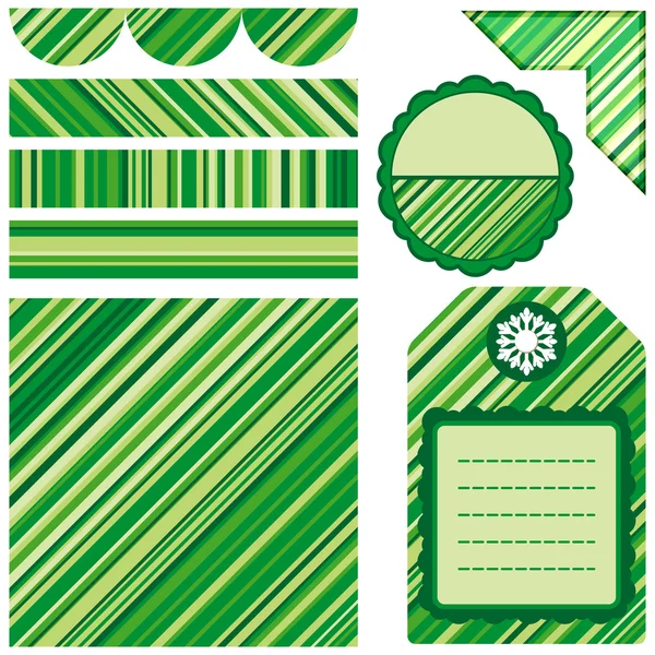 緑の設計要素のセット — ストックベクタ