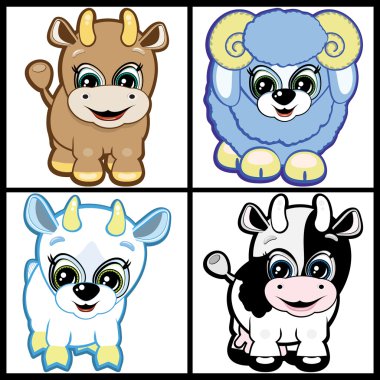 Set of Little Animals – Farm clipart