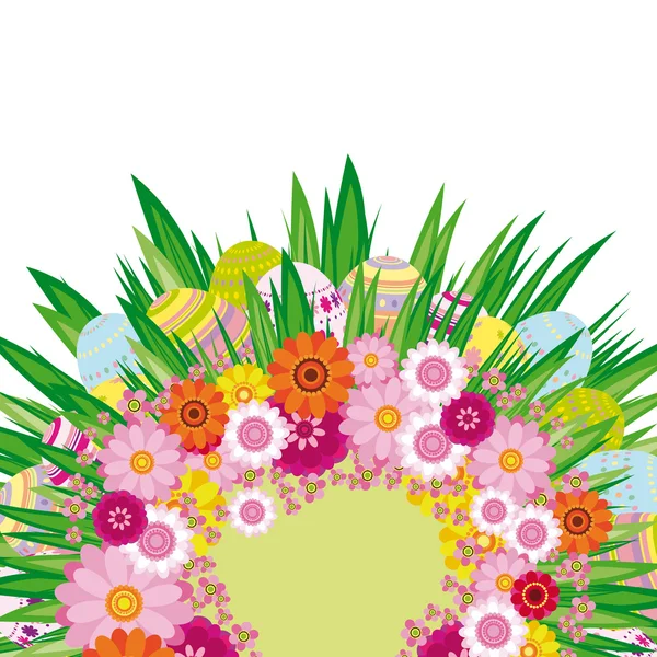 Floral achtergrond met Pasen eieren — Stockvector
