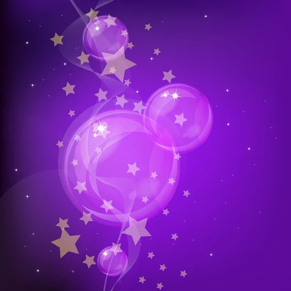 Stjärnor och bubblor bakgrund. — Stock vektor