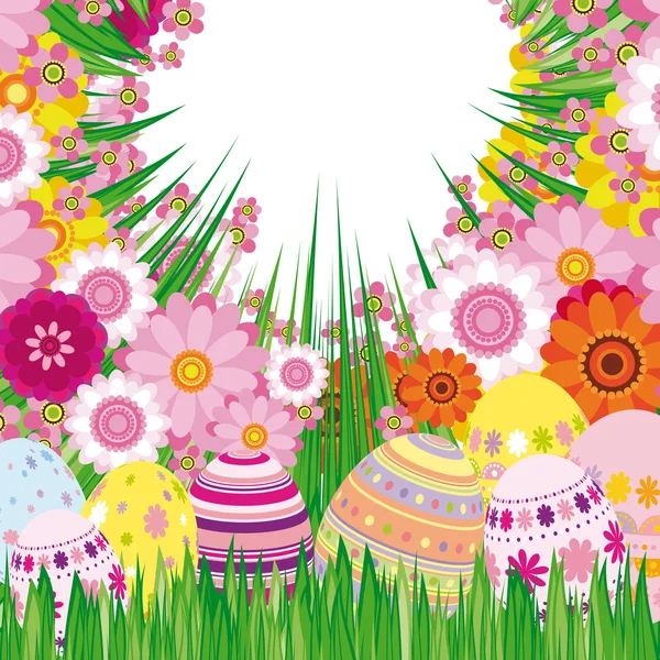 Easter floral backgroun. — Stock Vector