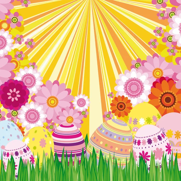 Fond floral de Pâques . — Image vectorielle