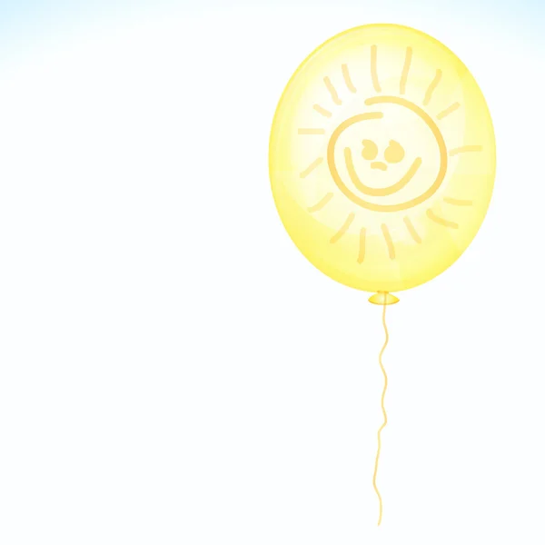 Gelber Luftballon mit Lächeln — Stockvektor