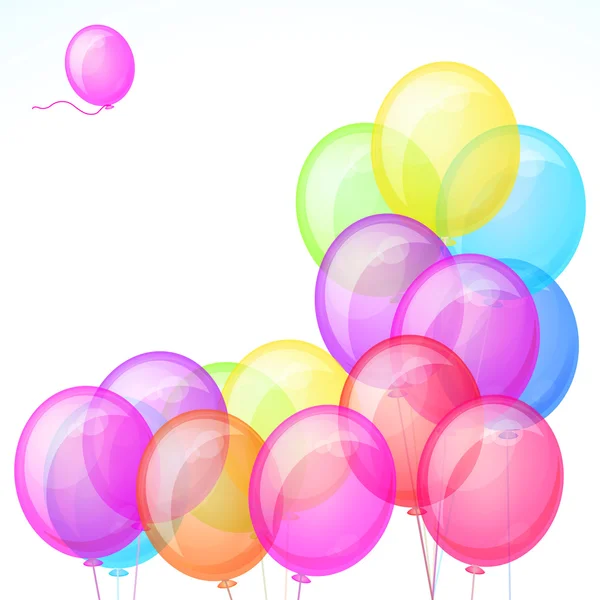 Gruppe von bunten Luftballons isoliert — Stockvektor