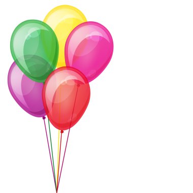 Color balloons floating. clipart