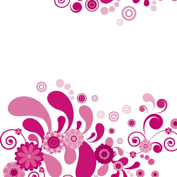 ベクトル。ピンクの花。花の背景. — ストックベクタ