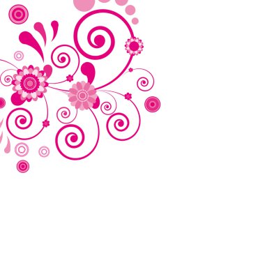 Vector. Pink flower. Floral background. clipart