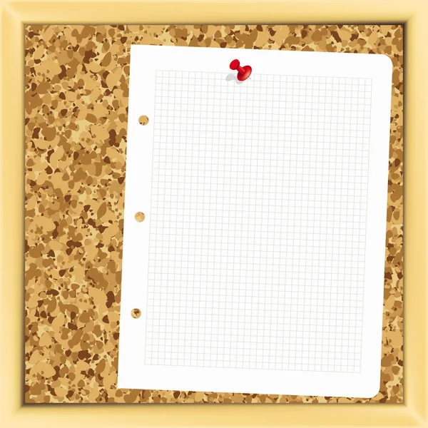 Note paper on cork board. — Stock Vector