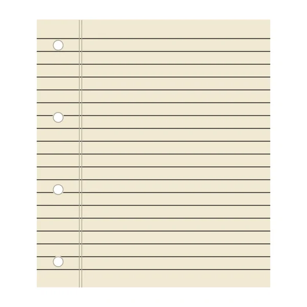 Sheet of paper isolated — Stock Vector