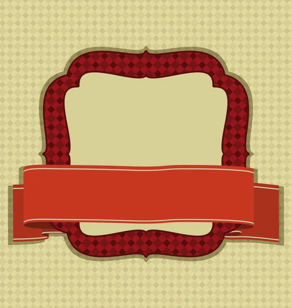 Vintage frame with ribbon. — Stock Vector