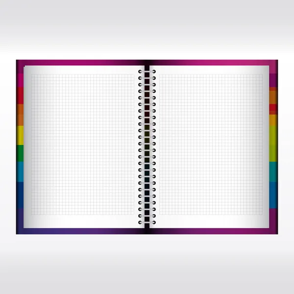 Vector spiral lined notebook isolated. — Stock Vector