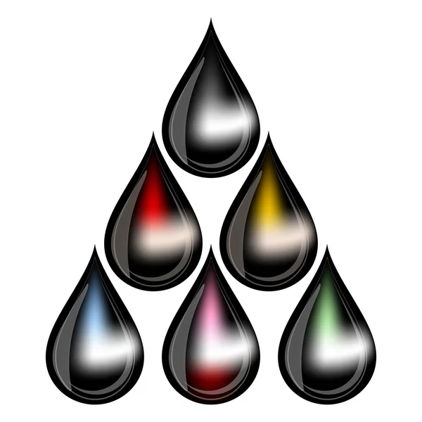 En svart droppe olja isolerad på vit — Stock vektor
