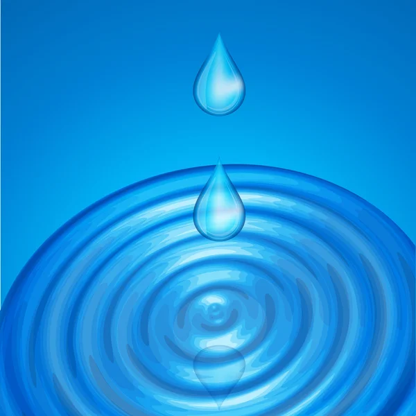 The round transparent drop of water — Stock Vector