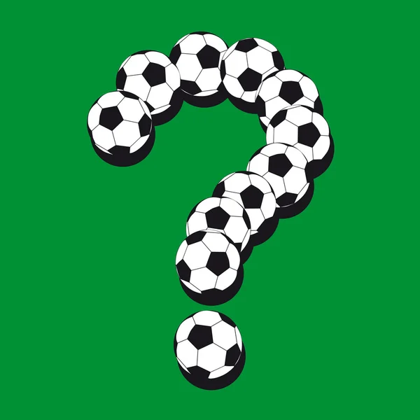 Punto de interrogación hecho de pelotas de fútbol . — Archivo Imágenes Vectoriales