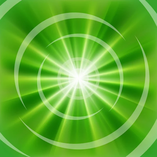 明るい緑色の光線 — ストックベクタ