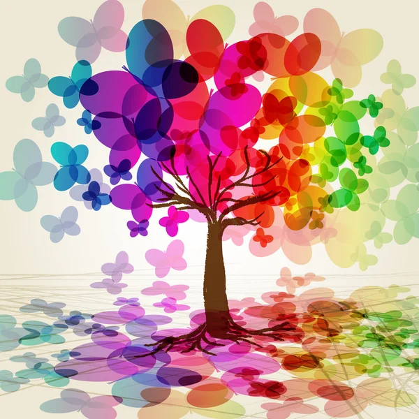 Árvore colorida abstrata. Vetor . — Vetor de Stock