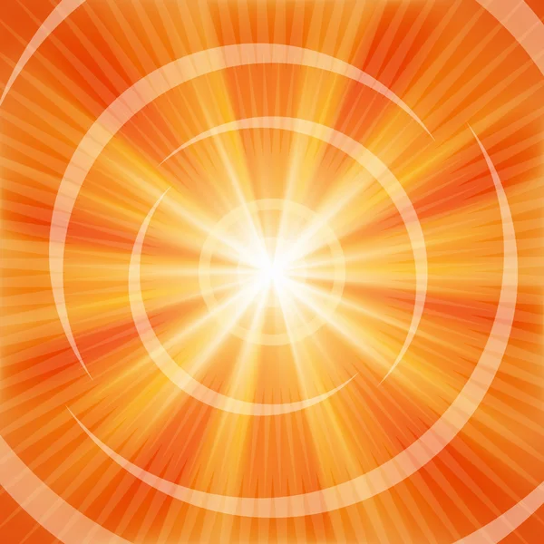 Vektor ljusa orange strålar — Stock vektor