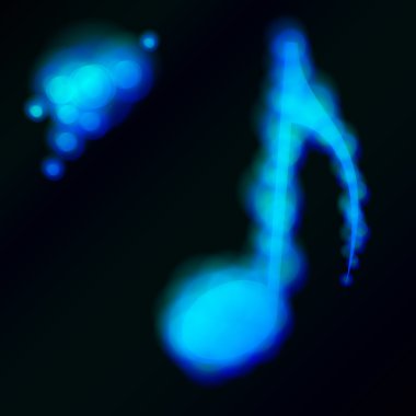 Blue glow music note clipart