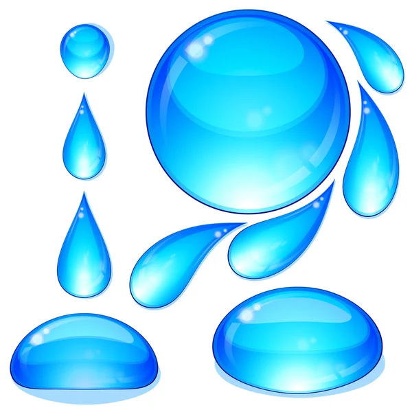 Eps Conjunto de gotas de água e bolhas . — Vetor de Stock