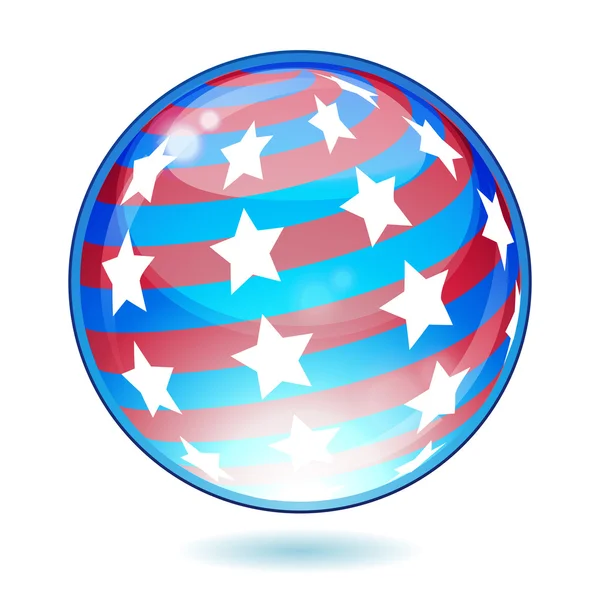 EPS-VS Amerika glanzende knop vlag — Stockvector