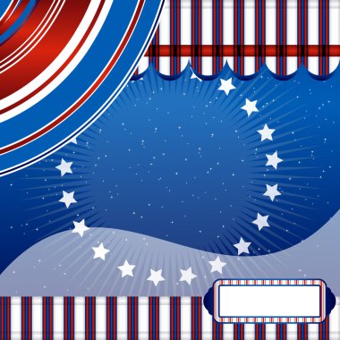 Strs And Stripes - Fourth of July vector ribbon background. clipart