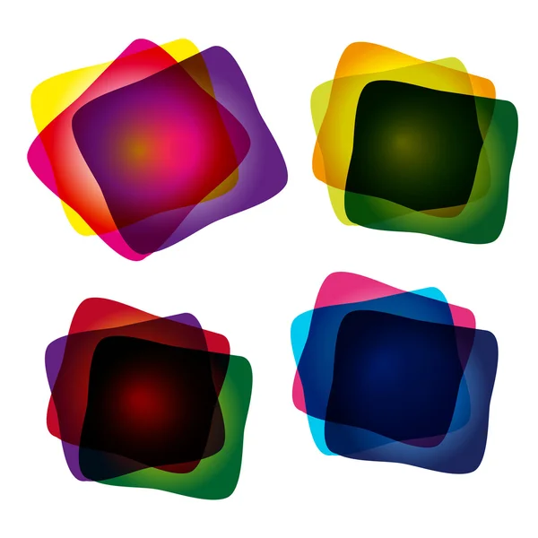 Set of multicolor abstract vector illustrations — Stock Vector