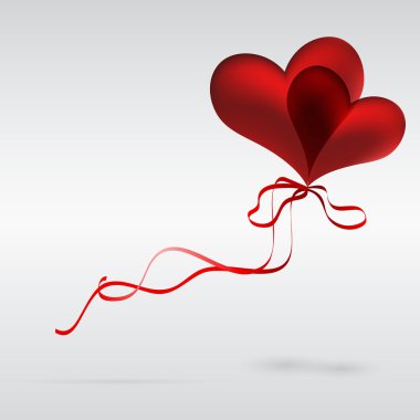 Flying a couple of balloons in the shape of a heart clipart