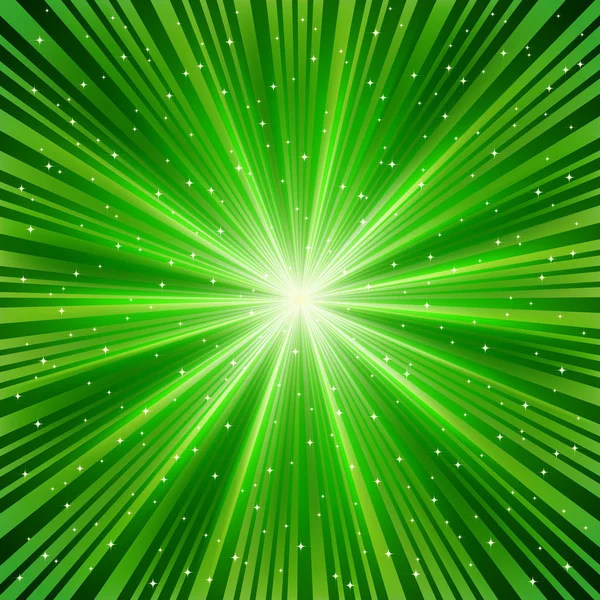 Rayo verde de una estrella — Vector de stock