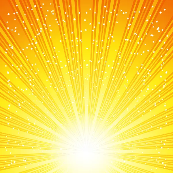 Abstract Solar Vector Background with Rays And Stars — стоковый вектор
