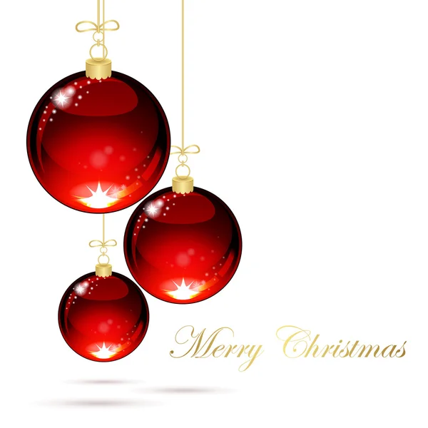 Boules de Noël avec rubans sur fond blanc — Image vectorielle
