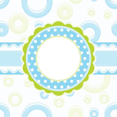 Baby boy arrival announcement card, vector clipart