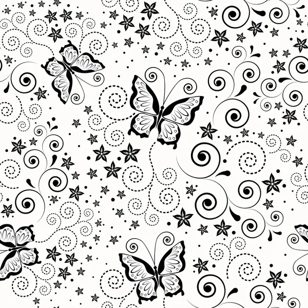 Seamless background with butterflies. — Stock Vector