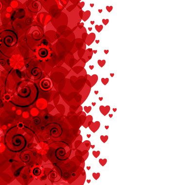 Background of hearts and flowers clipart