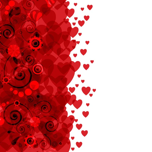 Contexte des cœurs et des fleurs — Image vectorielle