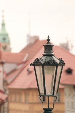 Prag'da Vintage sokak lambası.