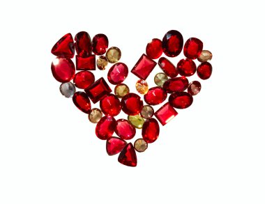 Love heart of colorful jewels. clipart