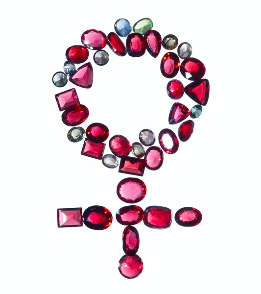 stock image Female gender sign of colorful jewels.