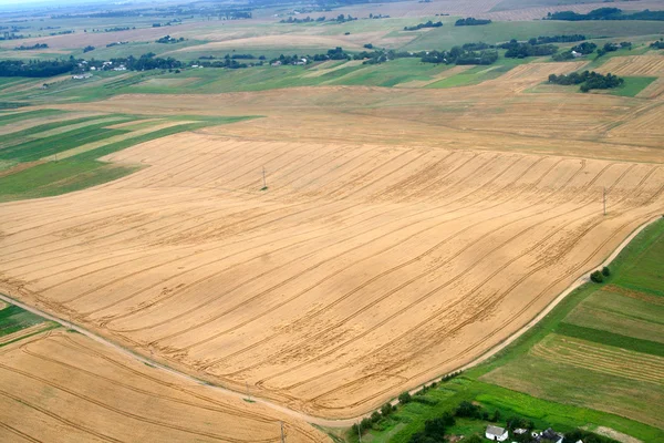 Louky a pole. Letecký snímek. — Stock fotografie