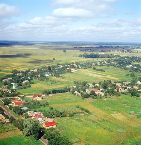 Ukrajinské vesnice - letecký pohled. — Stock fotografie