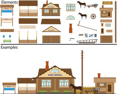 Rural post office. clipart