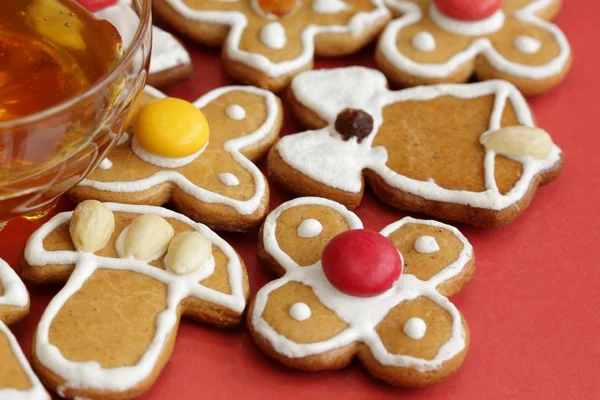 圣诞姜饼和蜂蜜 — 图库照片