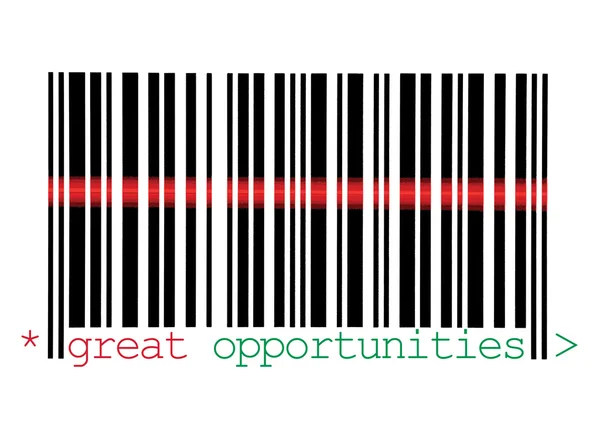 stock image Scanning Great Opportunities Barcode Macro Closeup Isolated On W