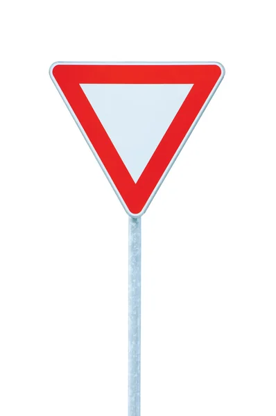 Dar lugar a produção prioritária sinalização rodoviária sinal de estrada isolado — Fotografia de Stock
