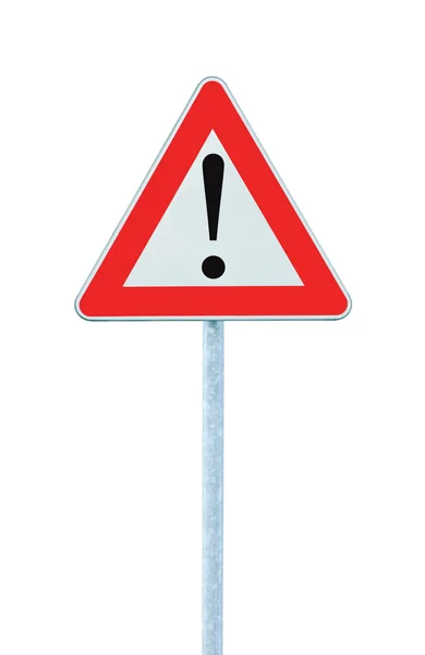 Andere gevaar vooruit waarschuwing verkeersbord met pool geïsoleerd — Stockfoto