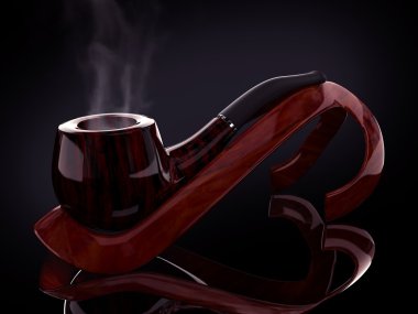 Pipe with a smoke clipart