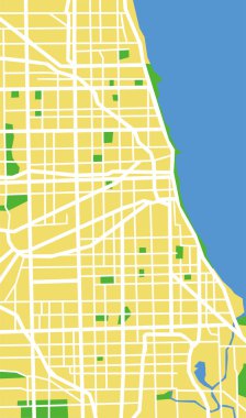 vektör çizimi Şikago Haritası